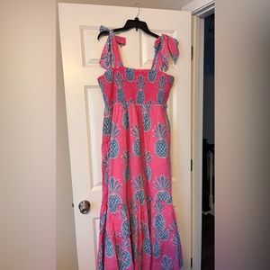 Crown & Ivey Tie Smocked Dress, XL